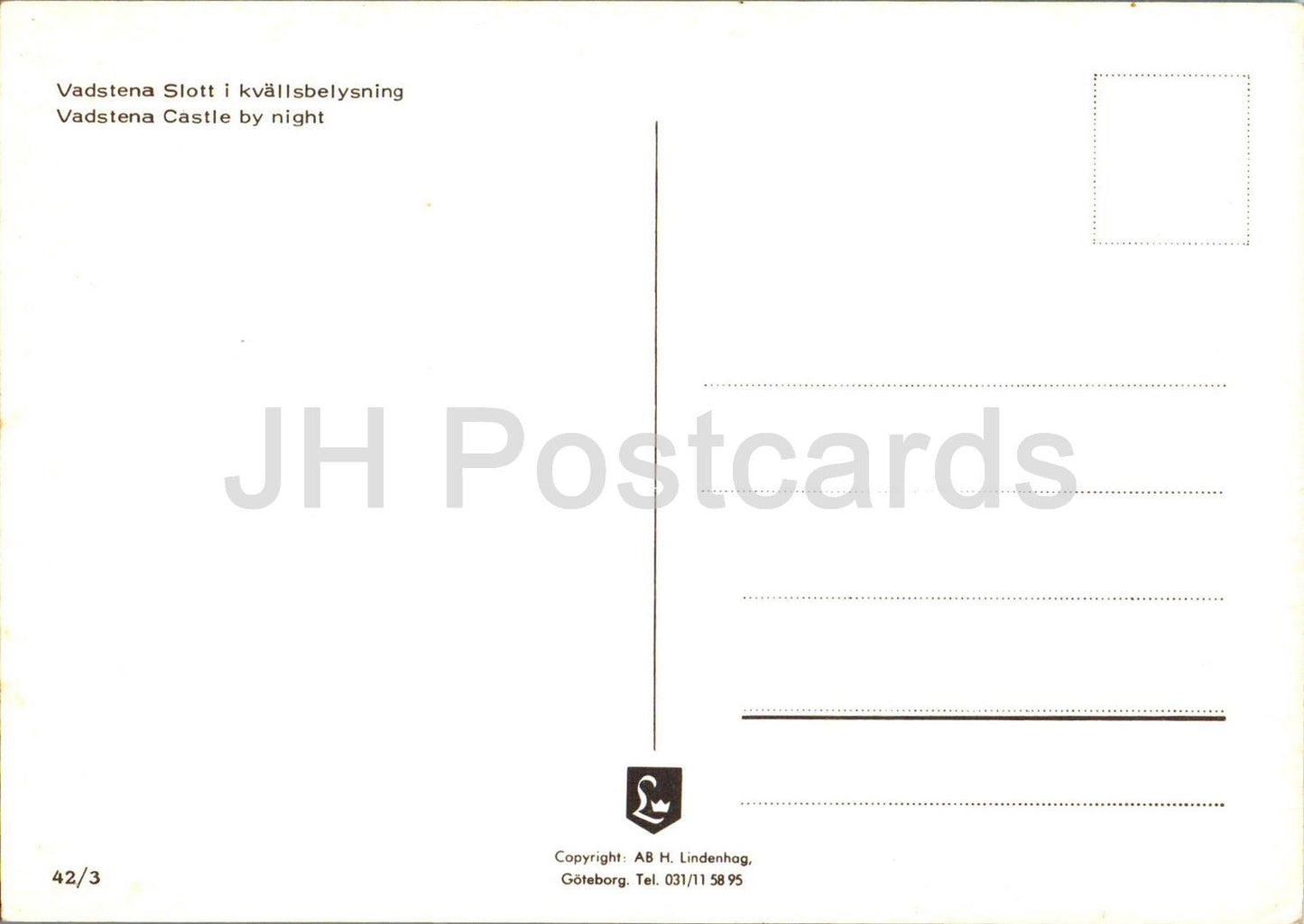 Vadstena Slott i kvallsbelysning - castle by night - 42/3- Sweden - unused