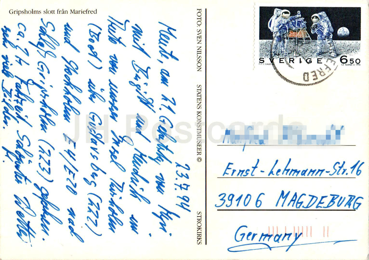 Mariefred - Gripsholms Slott - Gripsholm - château - bateau - 1994 - Suède - utilisé
