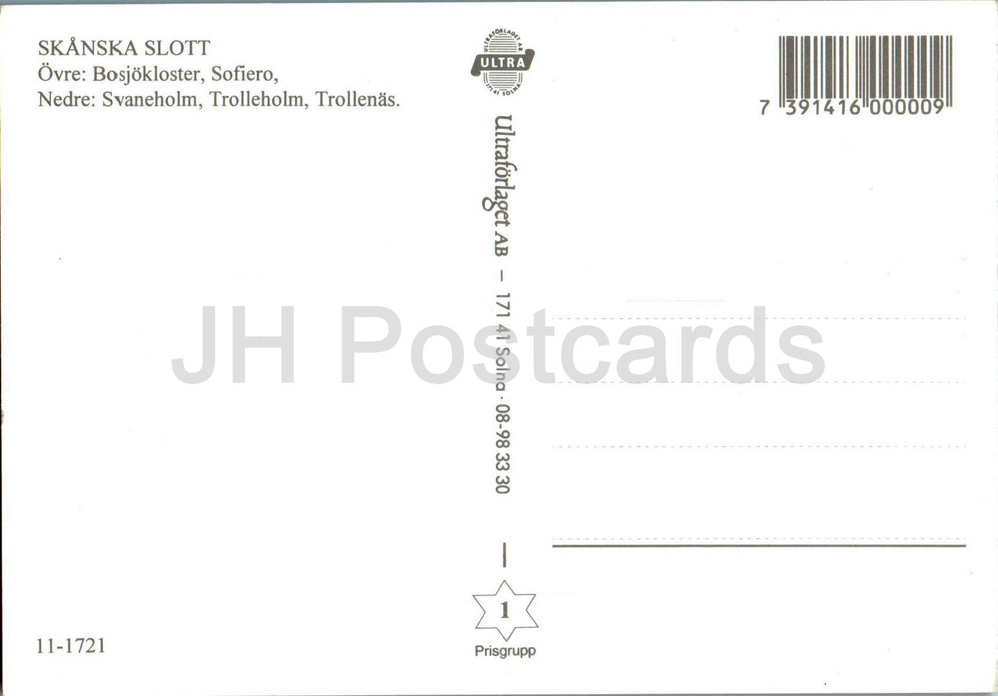 Skanska Slott - Bosjokloster - Sofiero - Svaneholm - Trolleholm - Trollenas castle - multiview - 1721 - Sweden - unused