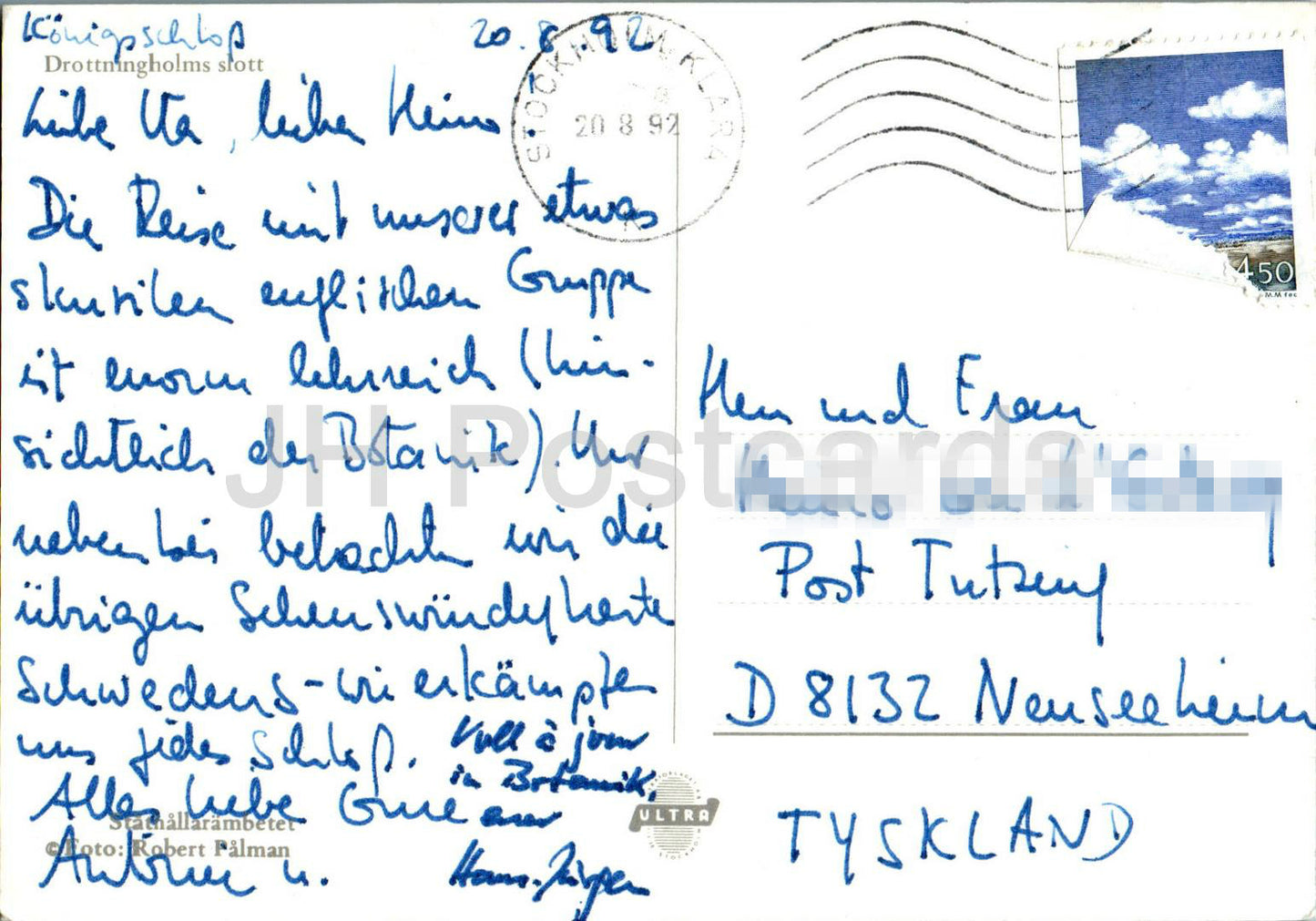 Drottningholms Slott - castle - 1992 - Sweden - unused