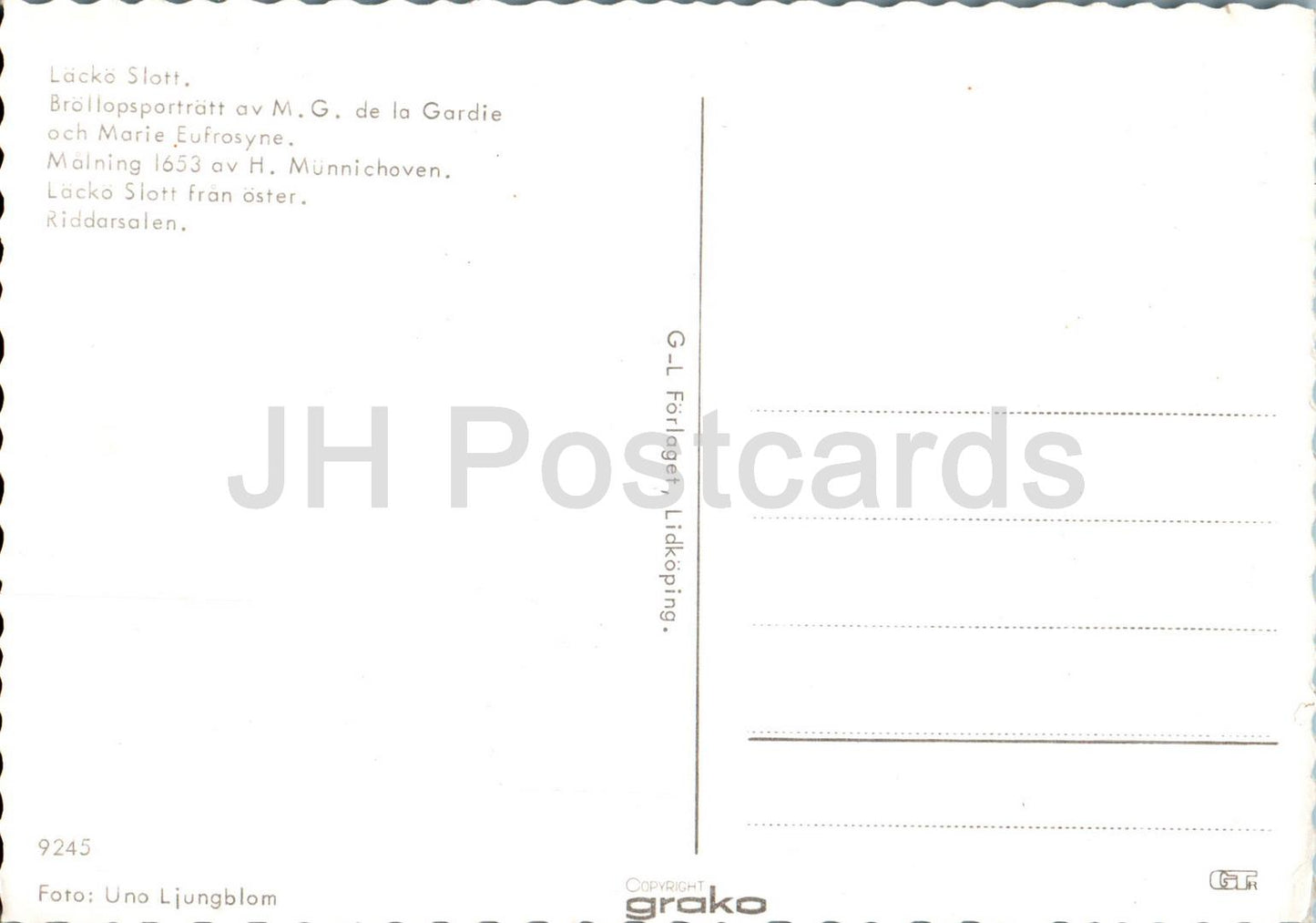 Lacko Slott - de la Gardie - Rddarsalen - castle - multiview - 9245 - Sweden - unused