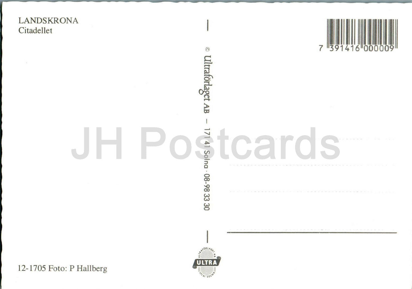 Landskrona - Citadellet - La Citadelle - 1705 - Suède - inutilisé
