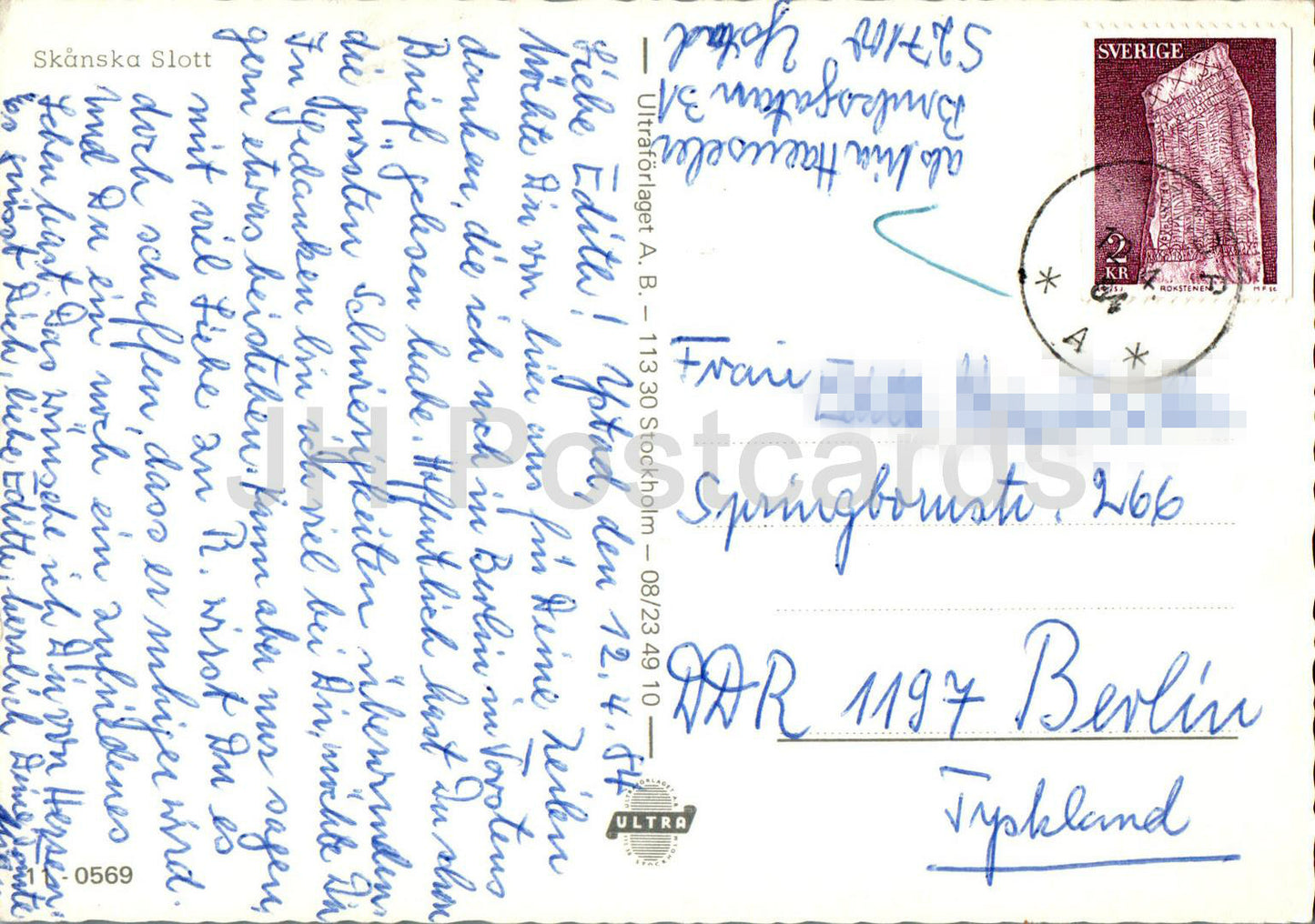 Skanska Slott - Christinehof - Glimmingehus - Vittskovle - Svaneholm - château - multiview - 0569 - 1984 - Suède - utilisé