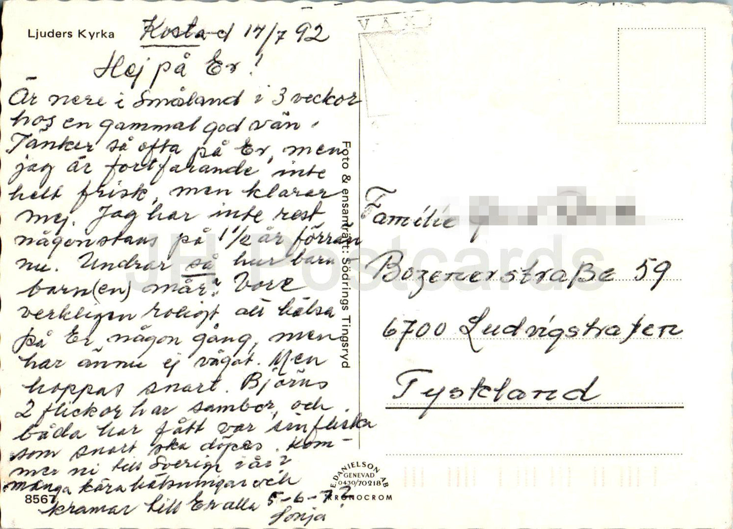 Ljuders kyrka - church - multiview - 8567 - 1992 - Sweden - used