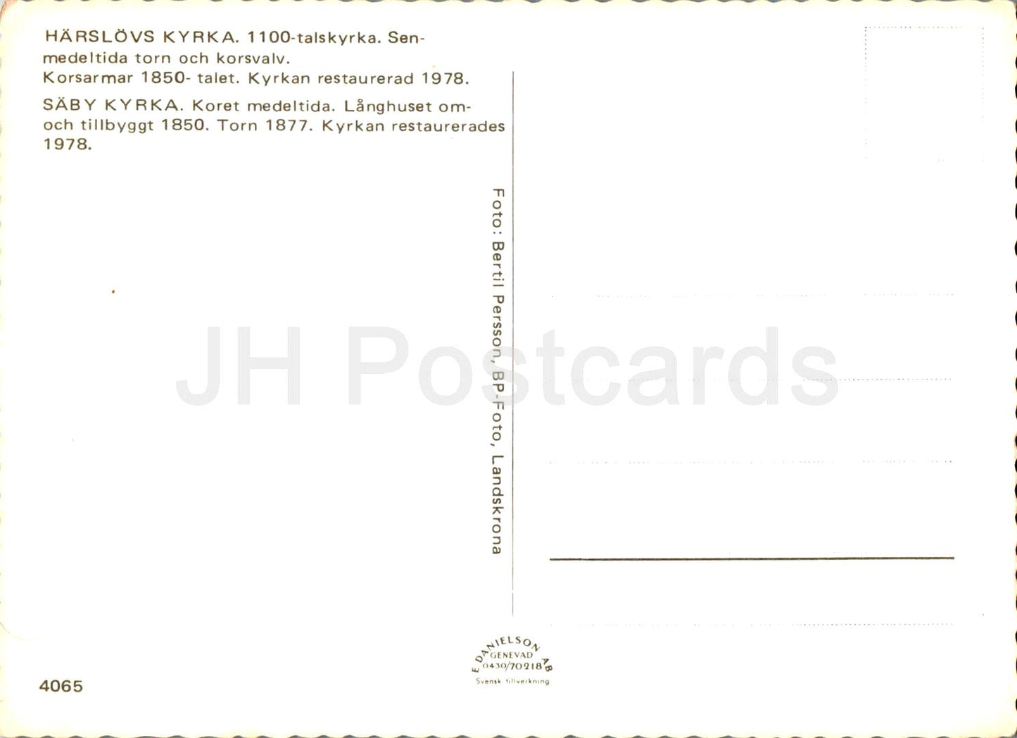 Harslovs kyrka - Saby kyrka - Kirche - Multiview - 4065 - Schweden - unbenutzt