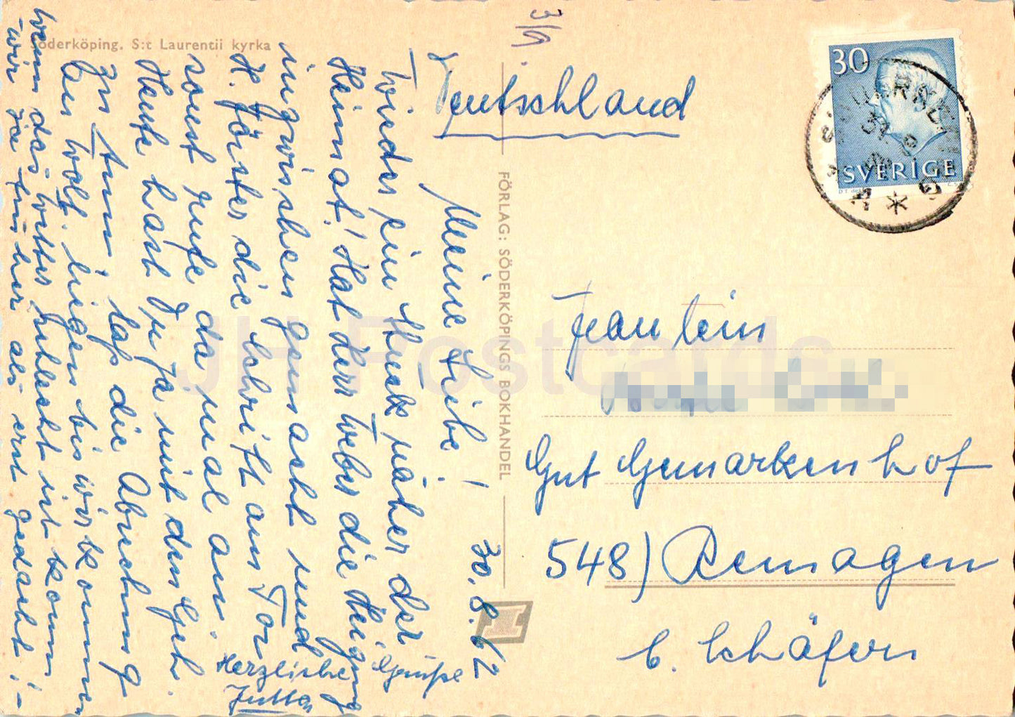 Soderkoping - St Laurentii kyrka - church - 1962 - Sweden - used