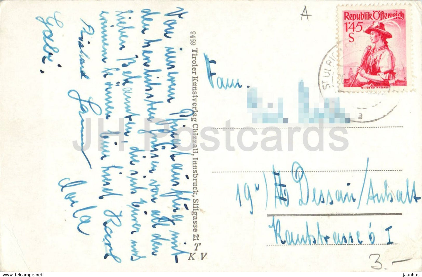 St. Ulrich am Pillersee mit Leoganger Steinberge - village panorama Alps valley - 9469 - old postcard - Austria - used