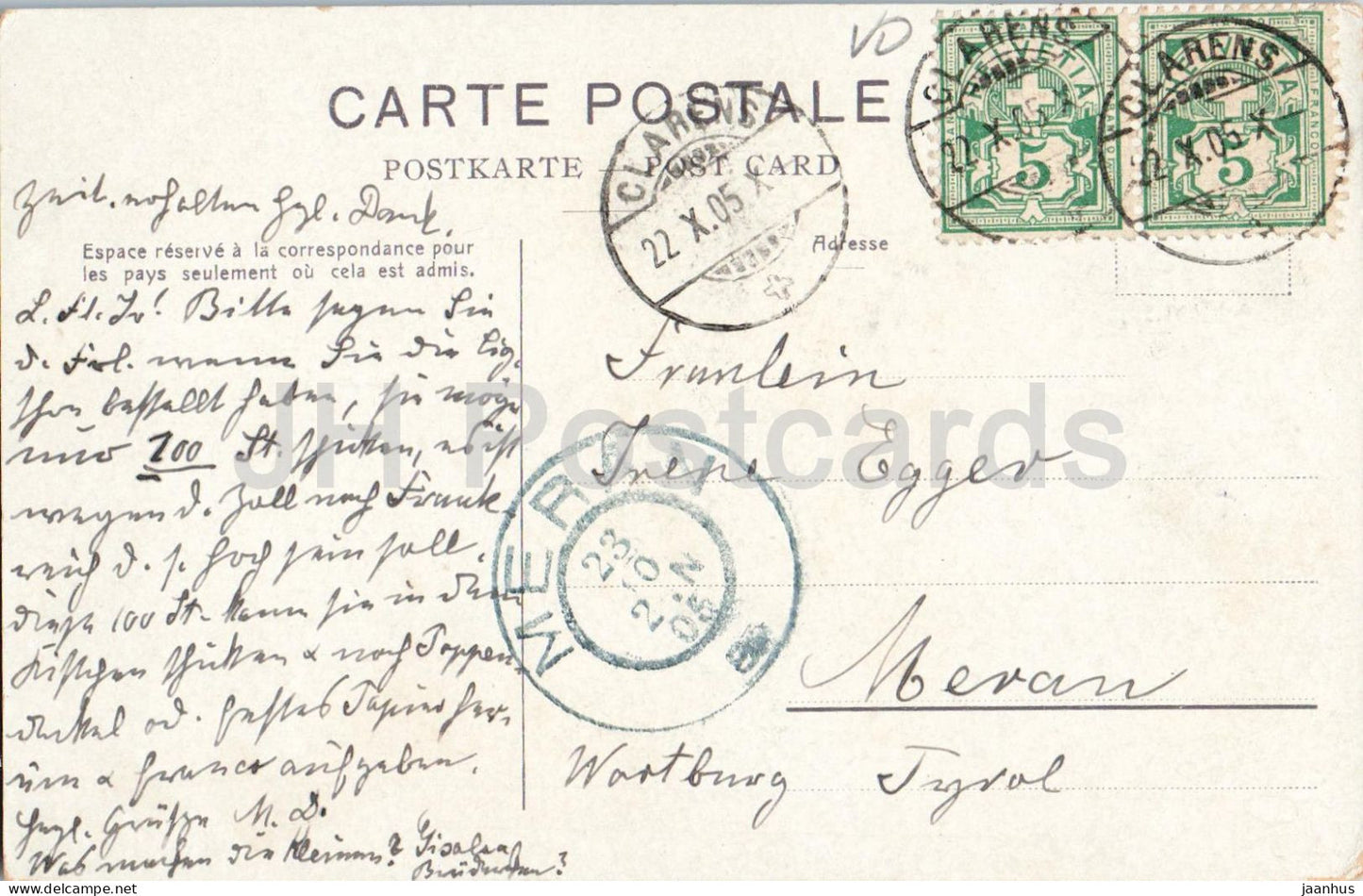 Chillon et panorama du lac Léman - château - lac - carte postale ancienne - 1905 - Suisse - d'occasion