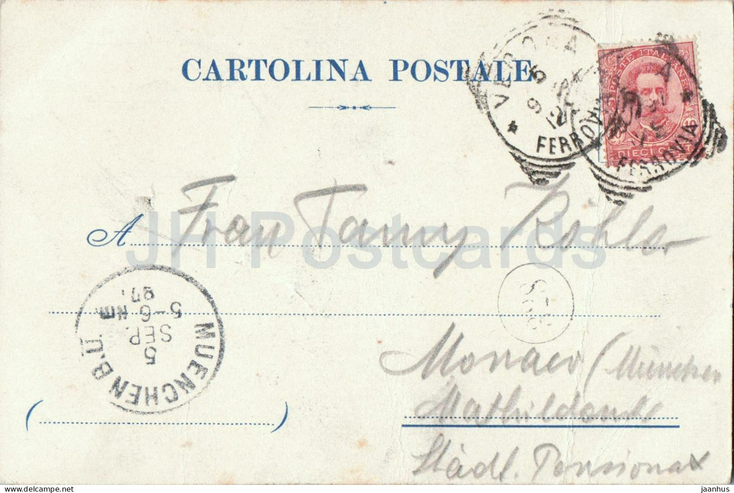 Verona - S. Zeno - cathedral - cyanotype printing - old postcard - 1897 - Italy - used