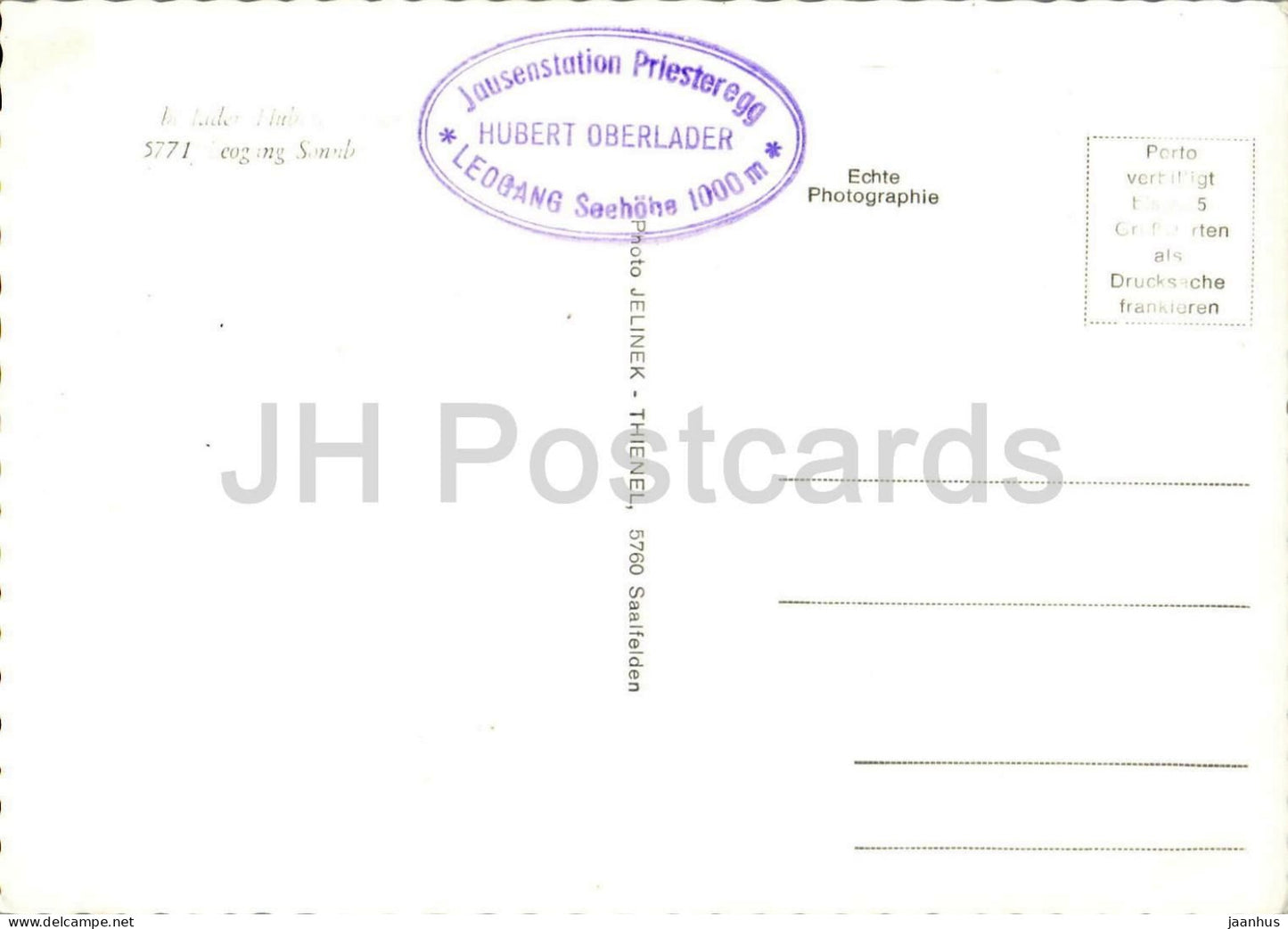 Priesteregg - Leogang - Jausenstation Priesteregg - Leogang Seehöhe 1000 m - 5771 - old postcard - Austria - unused