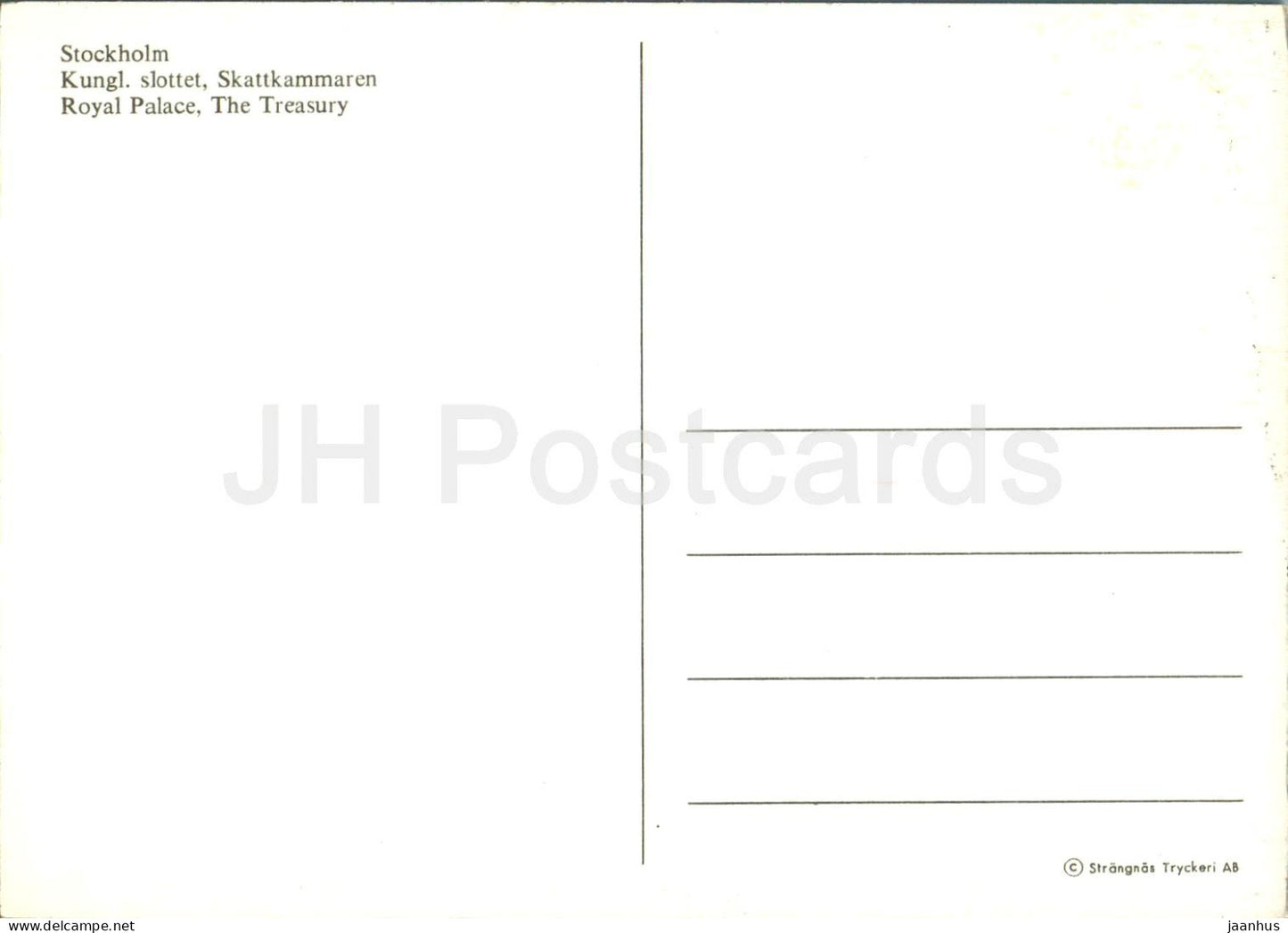 Stockholm - Kungl Slottet - Skattkammaren - Palais Royal - Le Trésor - Suède - inutilisé