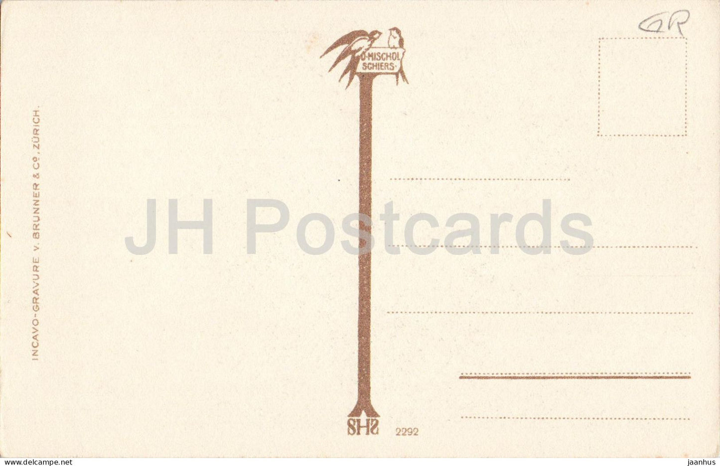 Heimat - maison en bois sous la neige - vallée de montagne - Alpes - Série - 2292 - carte postale ancienne - Suisse - non utilisée