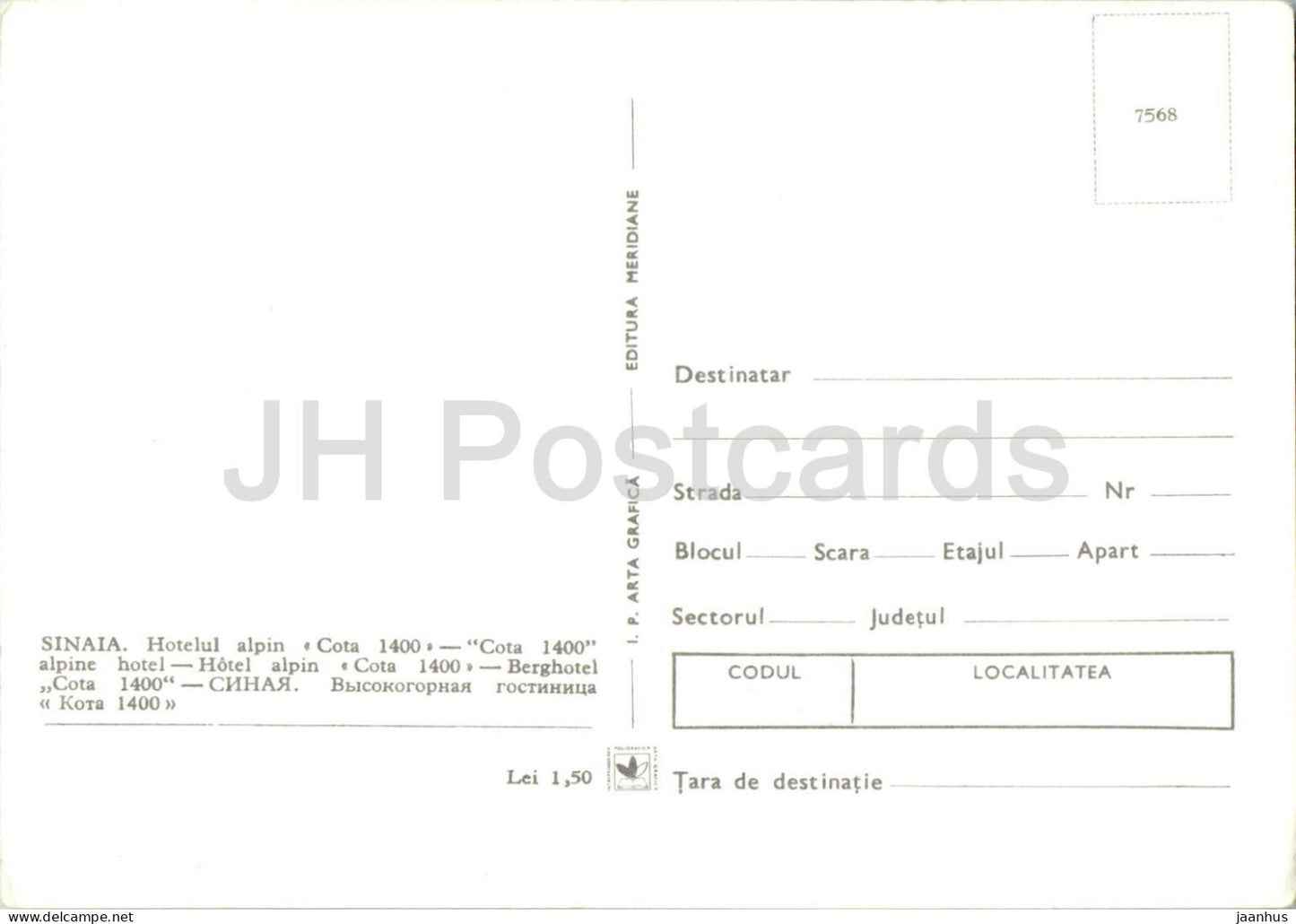 Sinaia - Hotel Alpin Cota 1400 - Seilbahn - Multiview - 7568 - Rumänien - unbenutzt