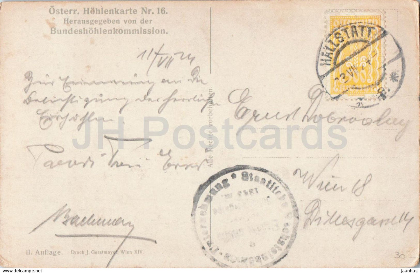 Dachstein Rieseneihöhle bei Obertraun - Partie aus dem Parzivaldom - Höhle - alte Postkarte - 1924 - Österreich - gebraucht