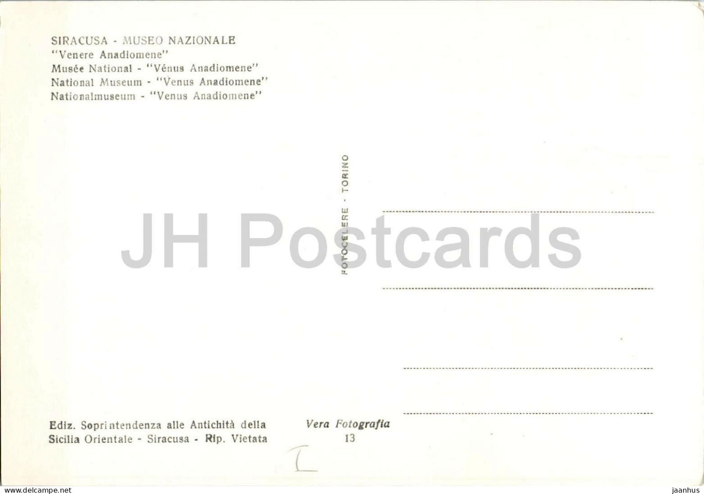 Siracusa - Museo Nazionale - Venere Anadiomene - Venus Anadyomene - Syracuse - old postcard - Italy - unused