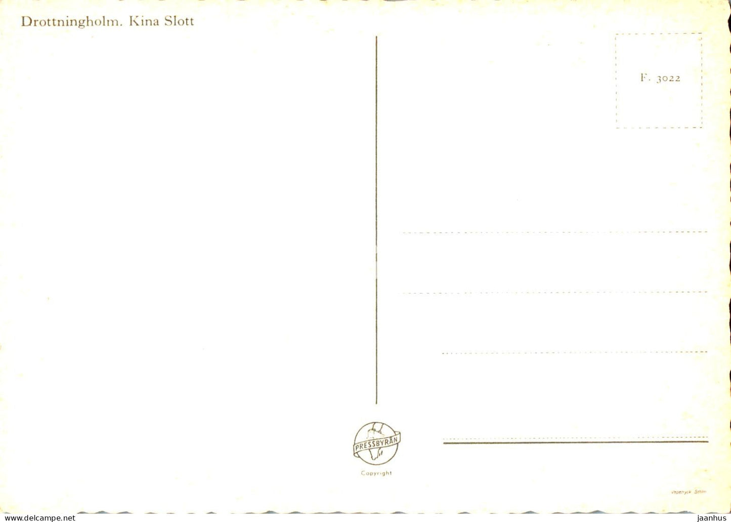 Drottningholm - Kina Slott - Chinese castle - Sweden - unused