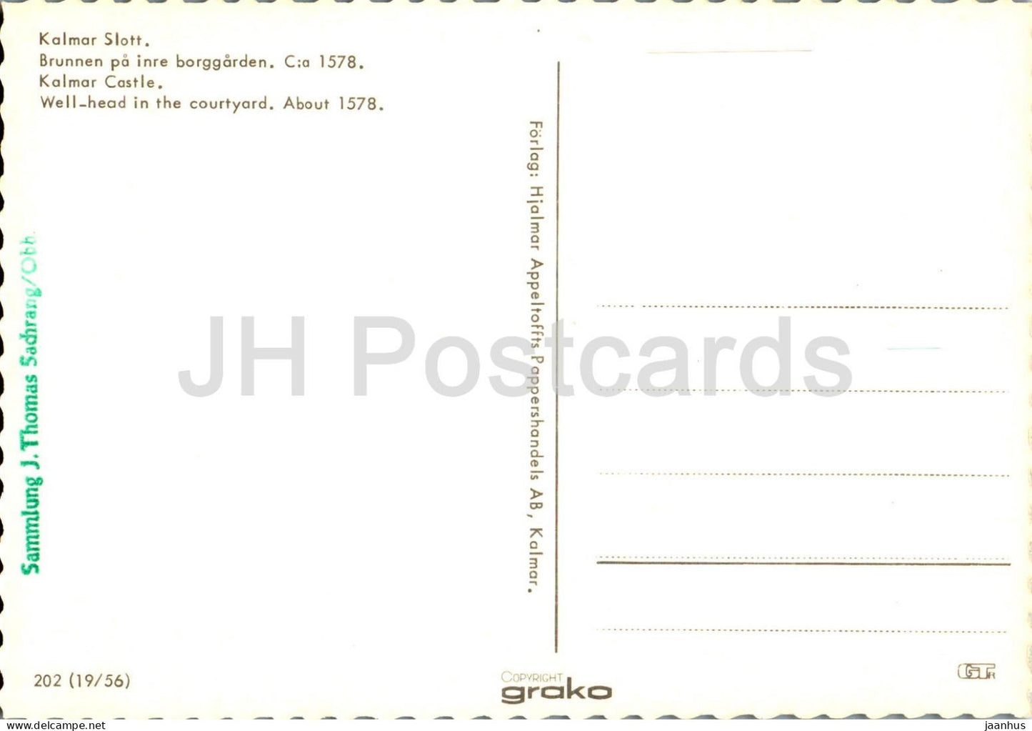 Kalmar Slott - Brunnen pa inre borggarden - Tête de puits dans la cour - château - 202 - Suède - inutilisé