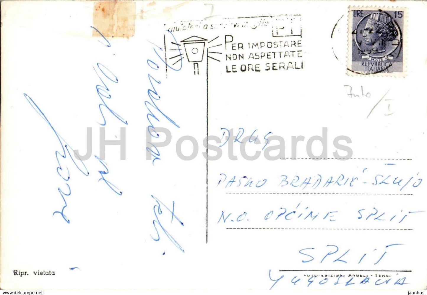 Catania - Via Etnea - Via Etnea Street - city street - tram - urban life - Sicily - old postcard - 1959 - Italy - used