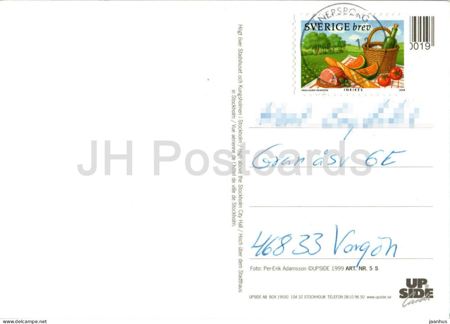 Stockholm - Hogt over Stadshuset och Kungsholmen - Au-dessus de l'hôtel de ville - 5 - 2004 - Suède - utilisé