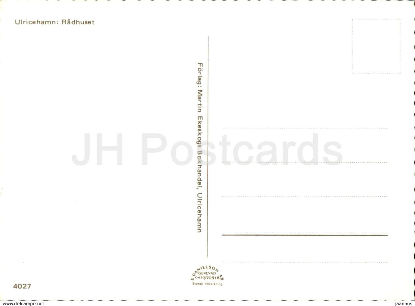 Ulricehamn - Radhuset - town hall - 4027 - Sweden - unused