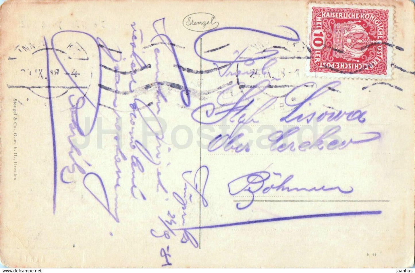 Innsbruck 574 m - Blick auf Berg Isel 750 m und Stadt - No. 2317 - old postcard - Austria - used