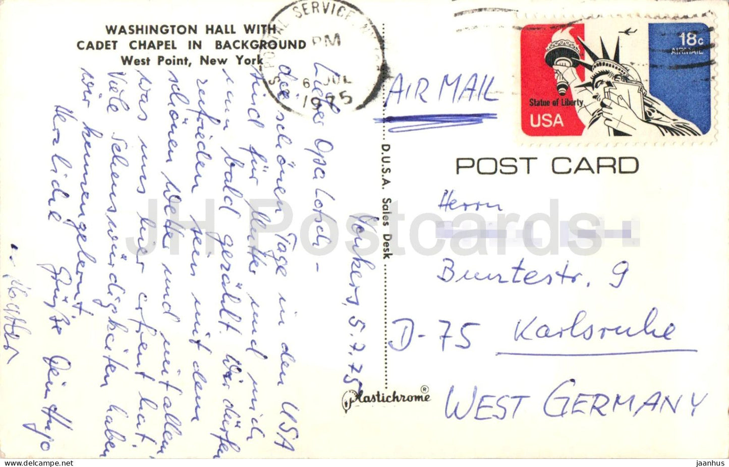 Washington Hall mit Kadettenkapelle im Hintergrund – West Point – New York – 1975 – USA – gebraucht