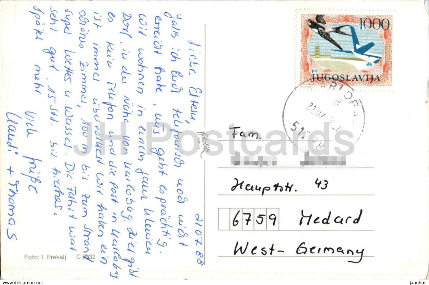 Karlobag - Panorama - Hafen - Adriaküste - Luftaufnahme - Multiansicht - 1357 - 1988 - Kroatien Jugoslawien - gebraucht