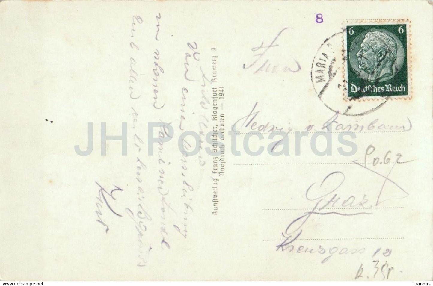 Maria Saal mit Karawanken - mountains - general view - 650 - old postcard - 1941 - Austria - used