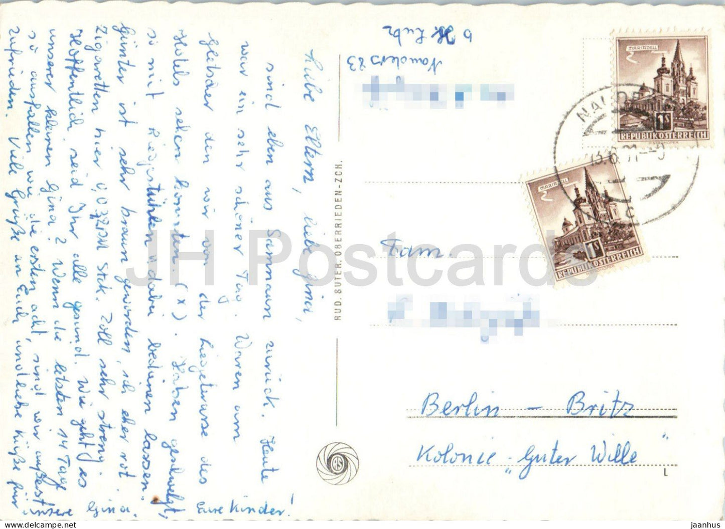 Samnaun - Basse Engadine avec Muttler 3298 m - val Maisas - village - montagnes - 11870 - 1961 - Suisse - utilisé