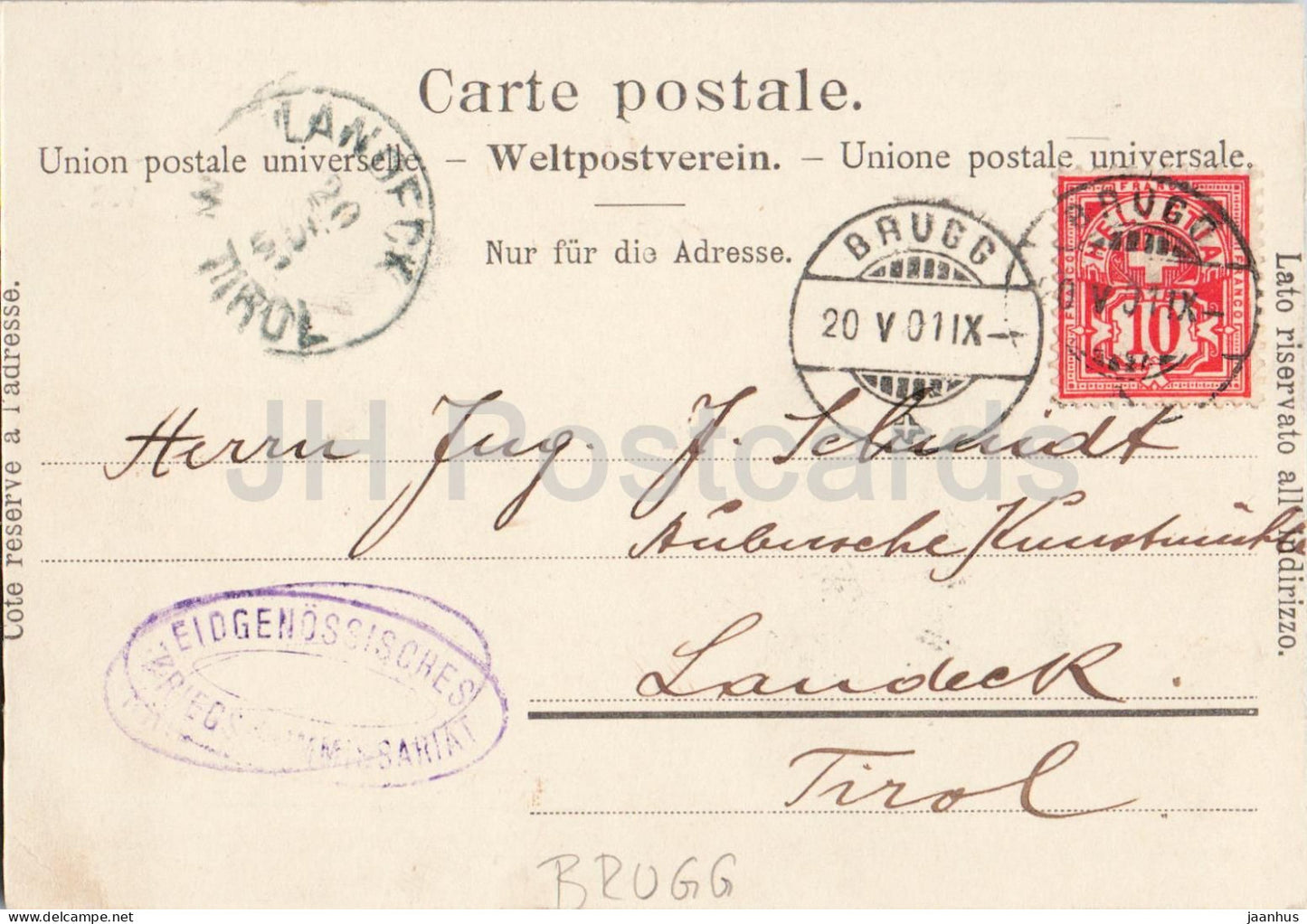 Souvenir Militaire - Soldatengruss von Brugg - military - soldiers - bridge - old postcard - 1901 - Switzerland - used