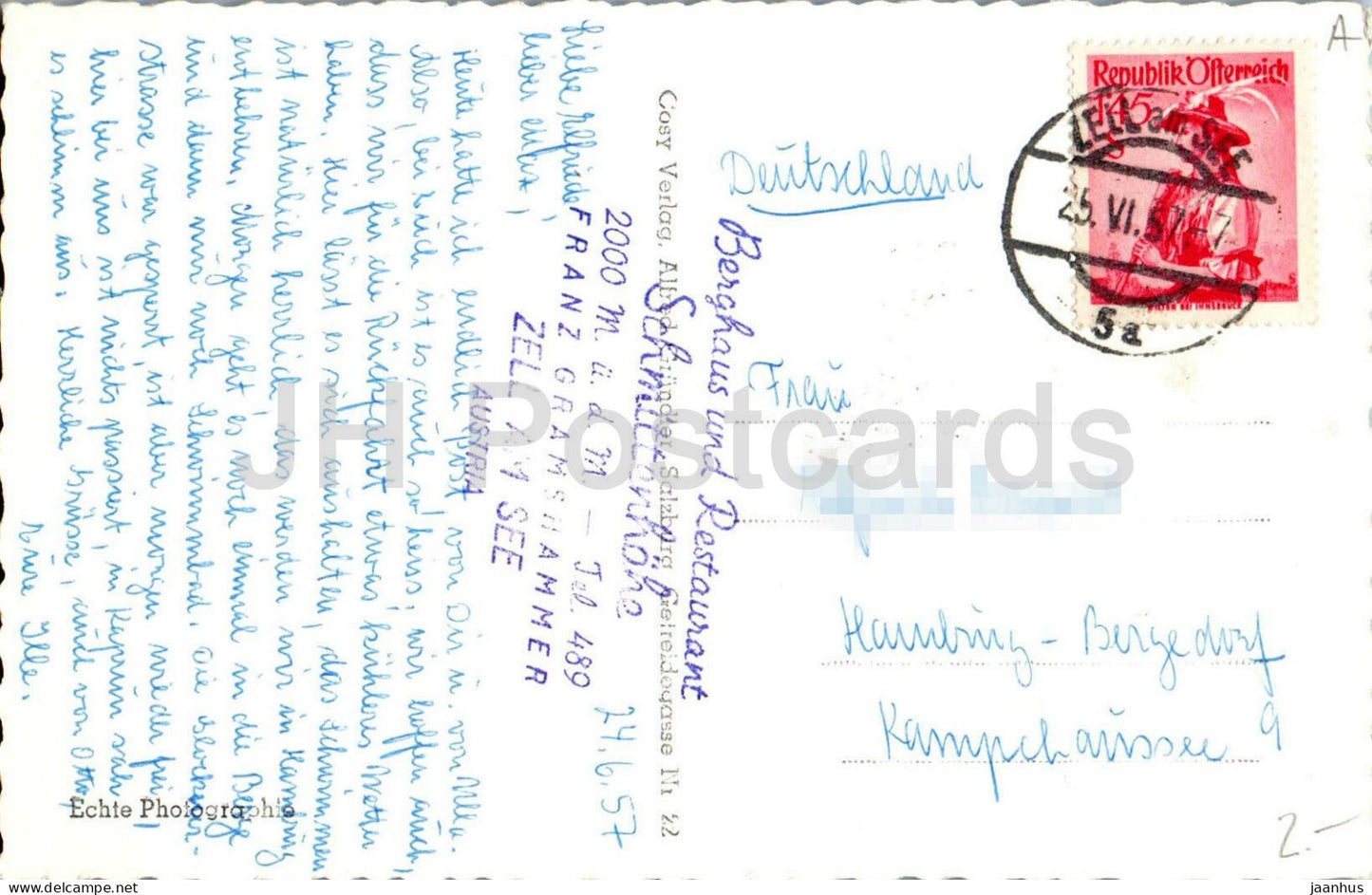 Schmittenhöhe 1968 m - Zell am See - Kirche - Kirche - Berge - Alpen - 1990 - alte Postkarte - 1957 - Österreich - gebraucht