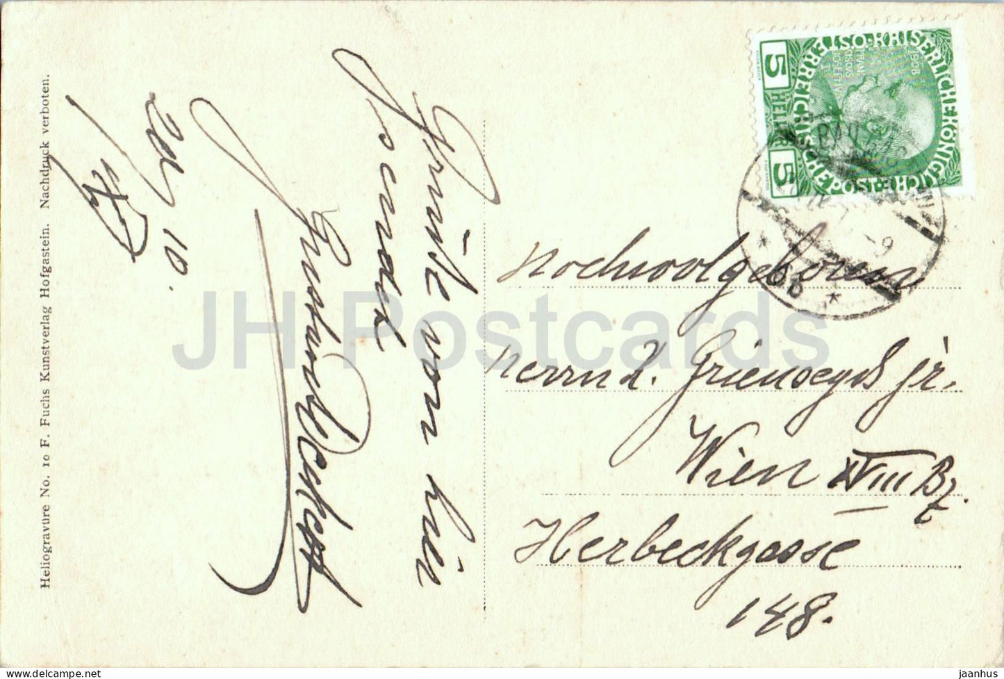 Bad Gastein - Wasserfall - waterfall - mountain spa - 10 - old postcard - Austria - used