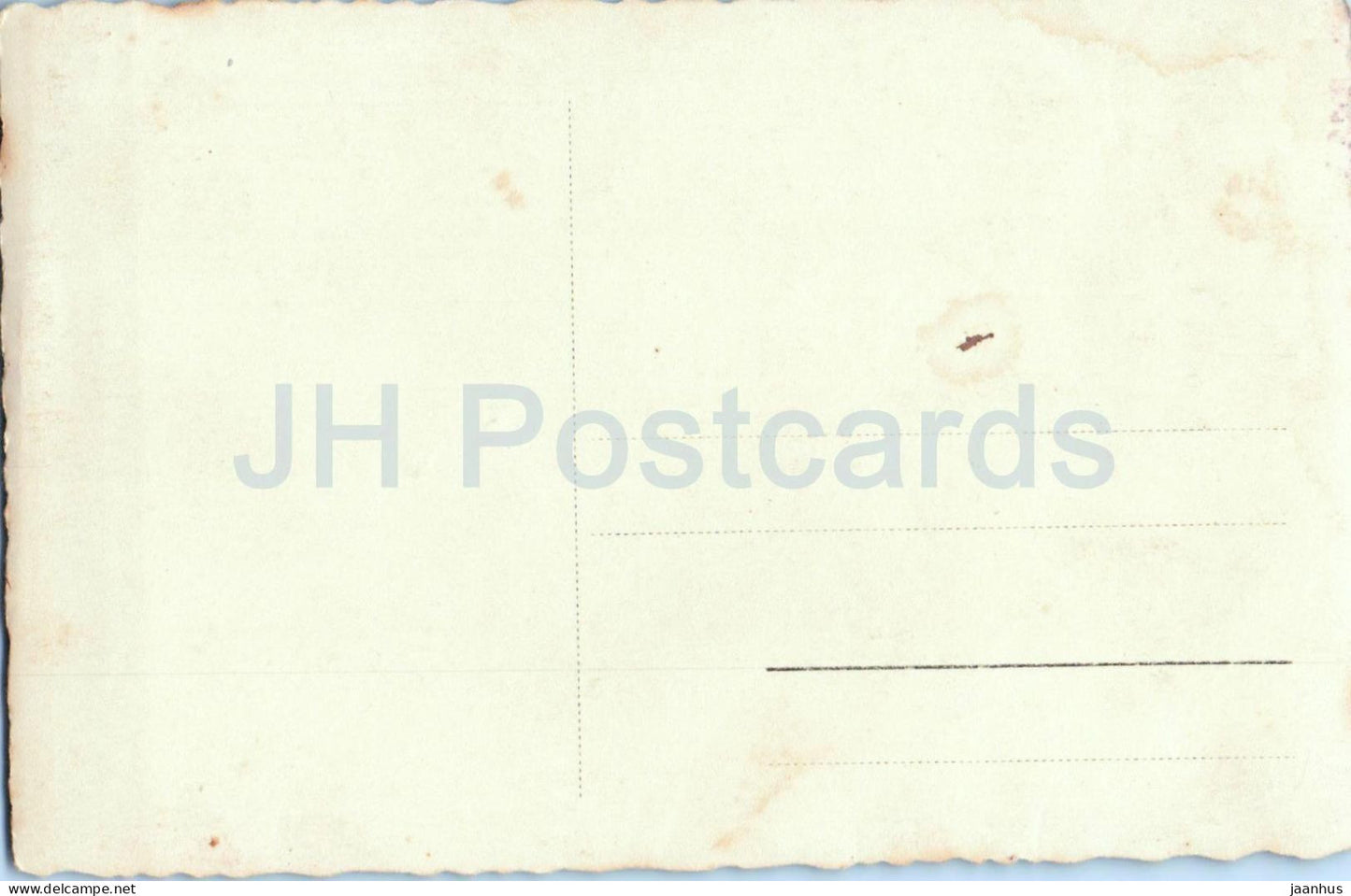 Autriche? Wohnhaus mit Garten Maison d'habitation avec jardin - clôture - arbres - lampadaire - carte postale ancienne - Autriche - utilisé