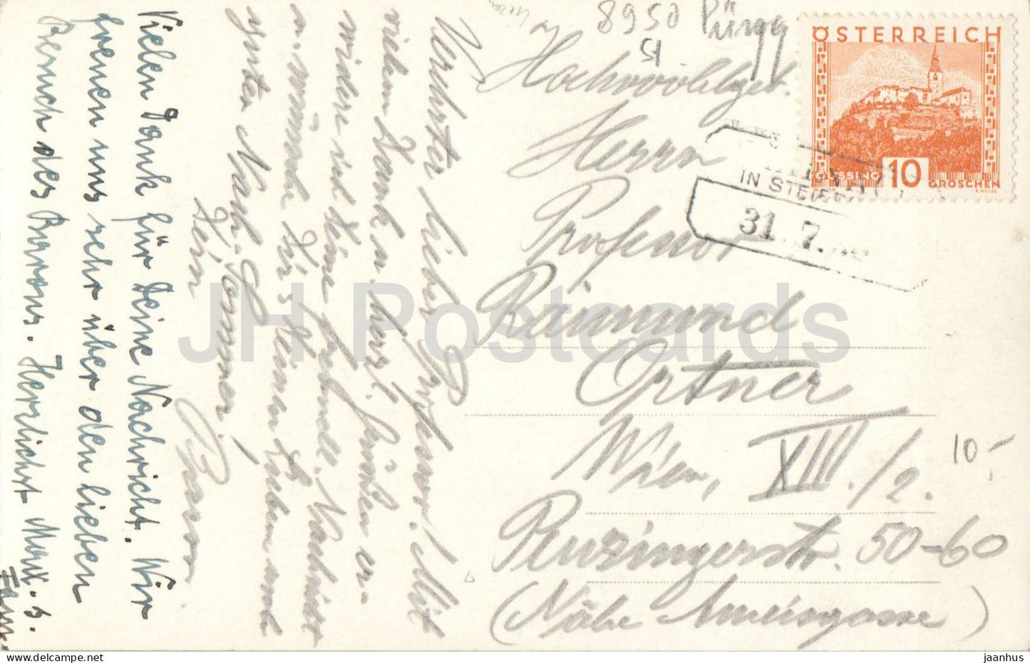 Pürgg - strasse - rue - photo - carte postale ancienne - Autriche - utilisée