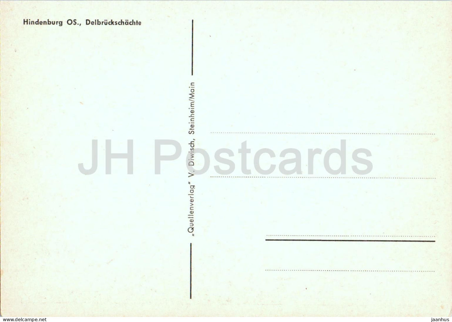 Hindenburg OS. - Zabrze - Delbruckschachte - Delbruck mine shafts - Schlesien - Silesia - old postcard - Poland - unused