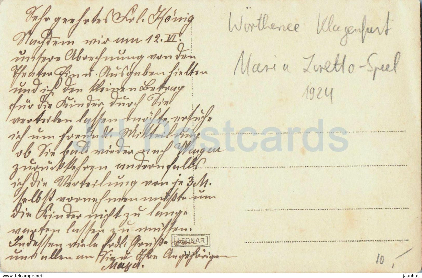 Klagenfurt am Worthersee Maria Loretto Spiel - théâtre - costumes - portrait - carte postale ancienne - 1924 - Autriche - utilisé