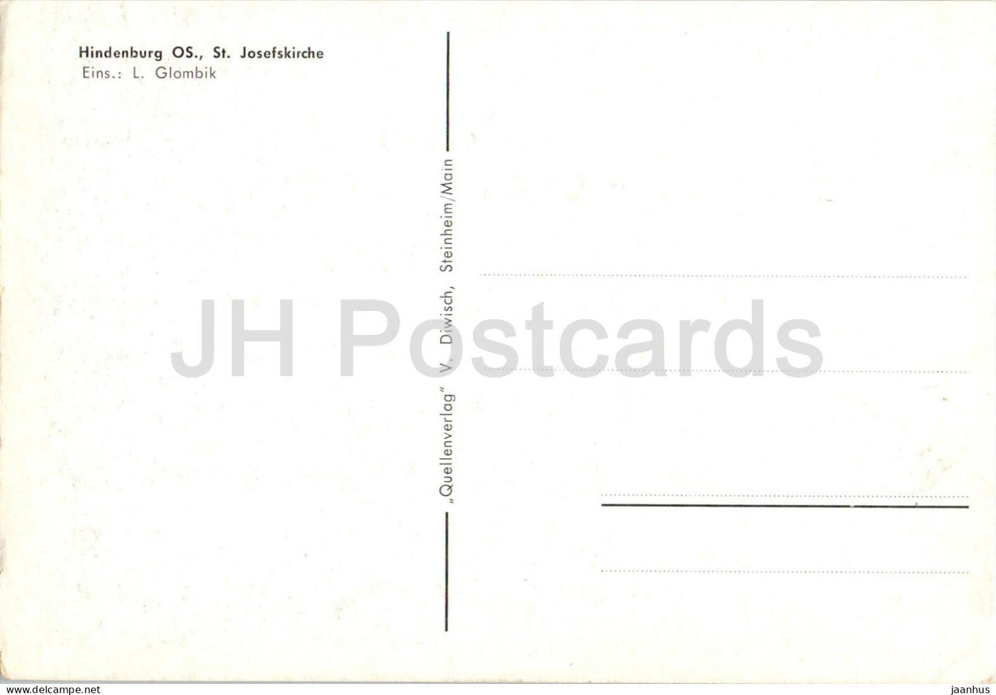 Hindenburg OS. - Zabrze - St. Josefskirche - St. Josephs Church - Schlesien - Silesia - old postcard - Poland - unused