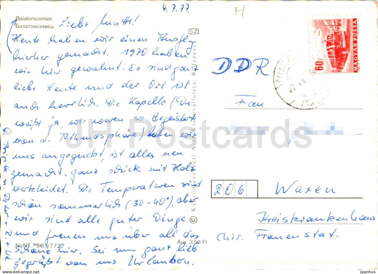 Plattensee - Balatonszemes - Segelboot - Hotel - Mehrfachansicht - 1977 - Ungarn - gebraucht