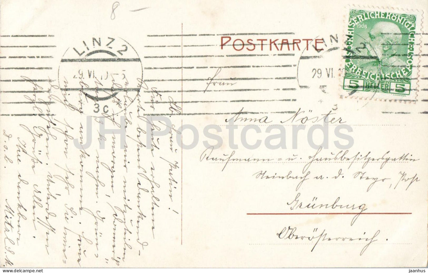 Linz a. D. - Maria Tal bei Margarethen - chapel - forest path - pilgrims - old postcard - 1910 - Austria - used