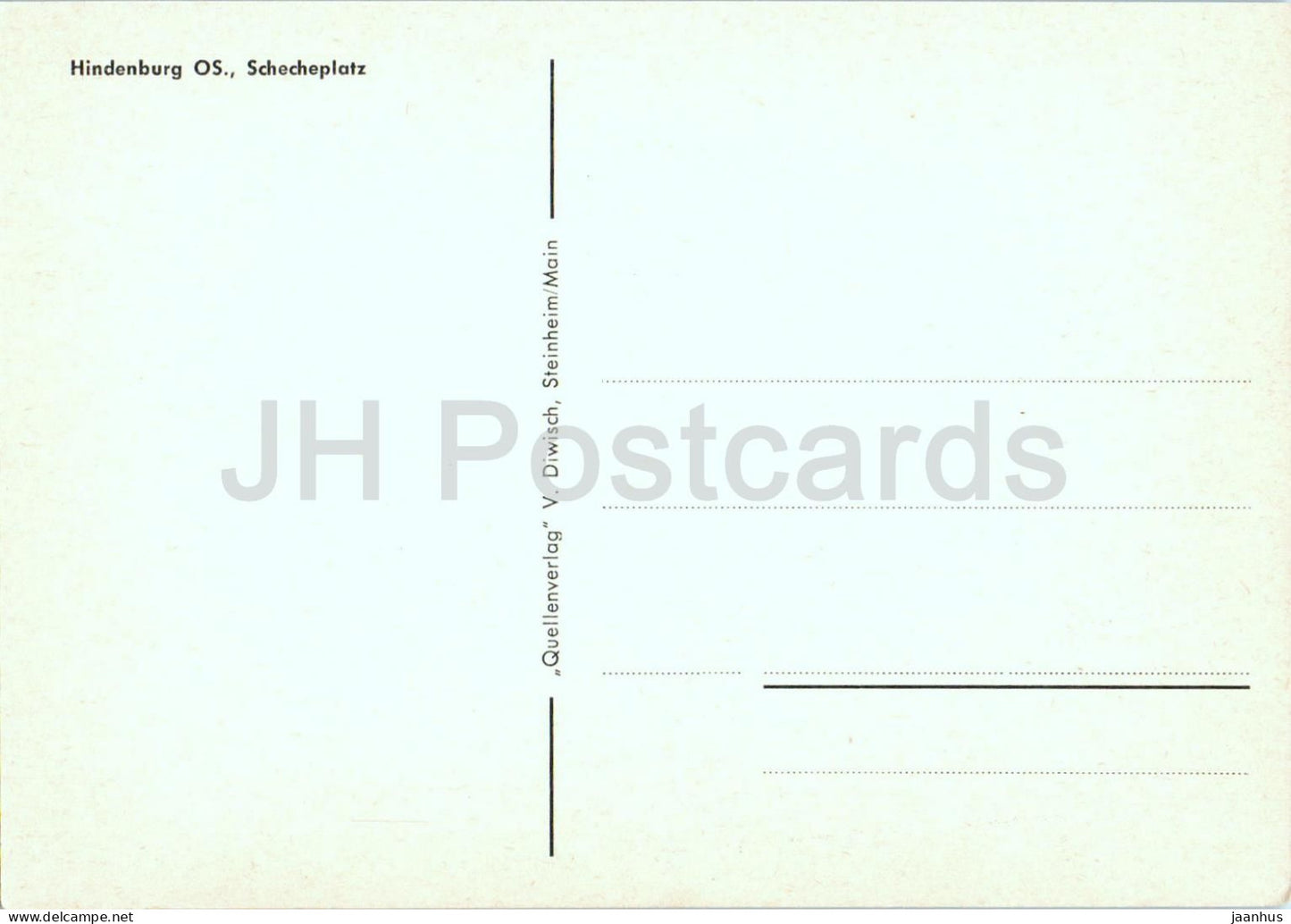 Hindenburg OS. - Zabrze - Schecheplatz - square - Schlesien - Silesia - old postcard - Poland - unused