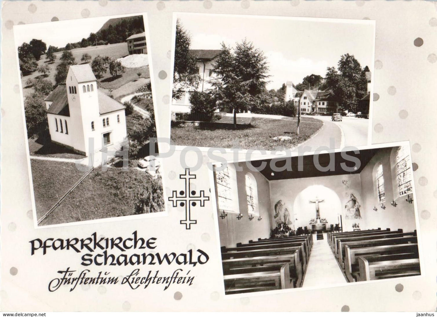 Pfarrkirche Schaanwald - church - multiview - 8832 - old postcard - Liechtenstein - unused - JH Postcards