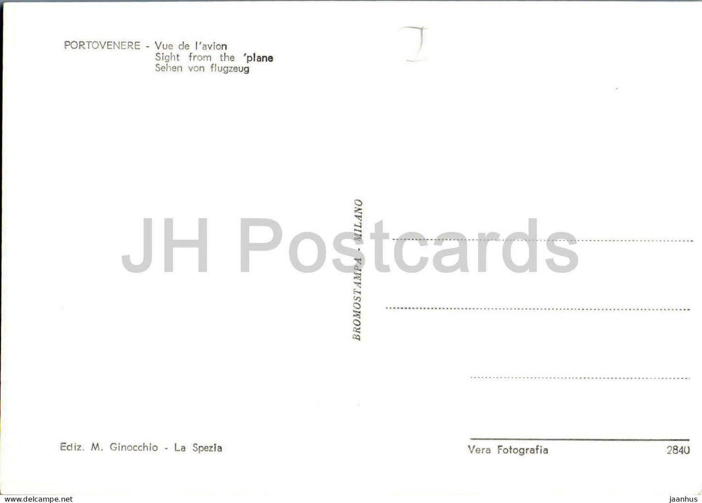 Portovenere - Veduta aerea - Aerial view - 2840 - old postcard - Italy - unused