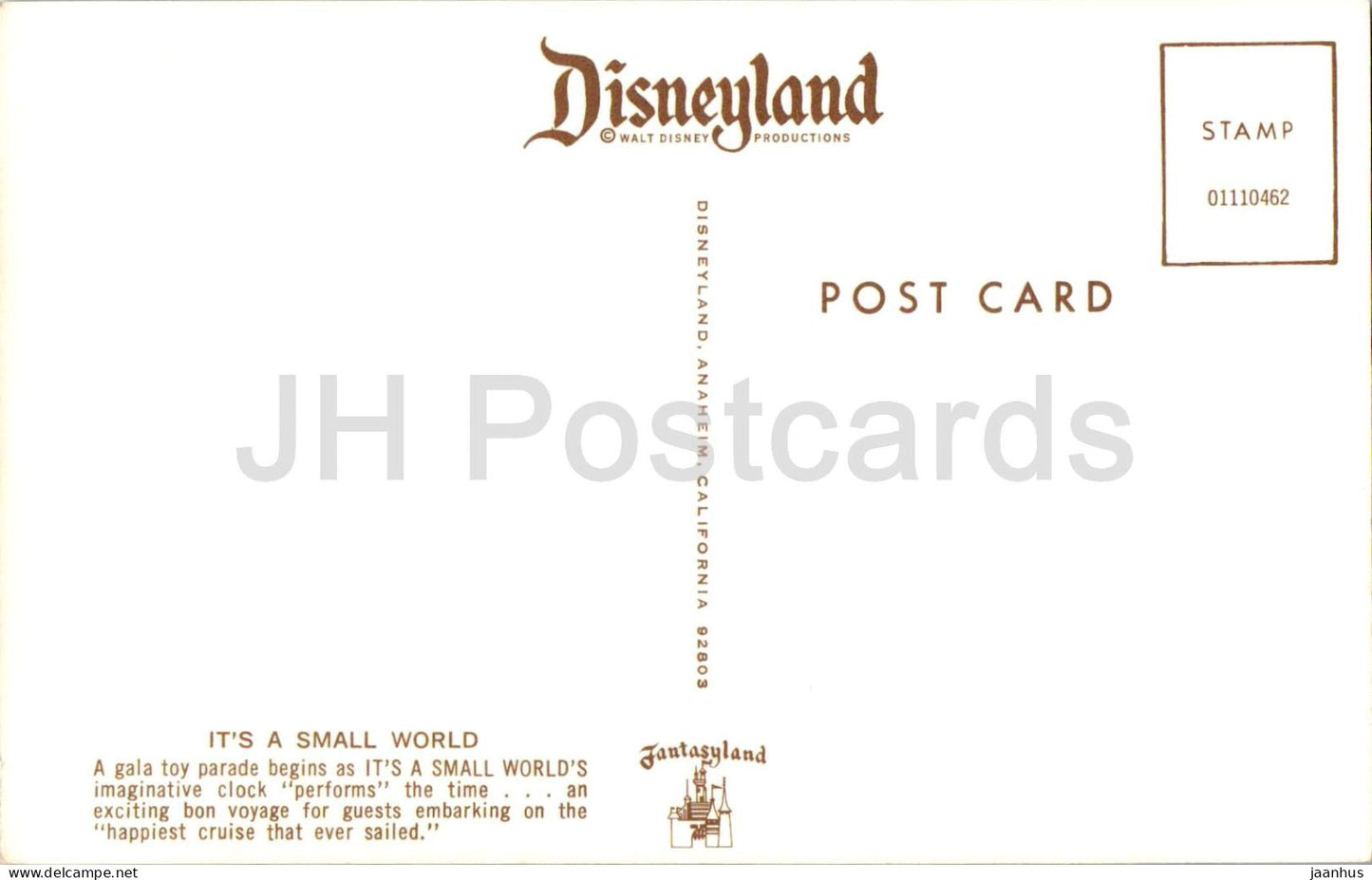 Disneyland - It’s a Small World - Vergnügungspark - Fantasyland Attraktion - USA - unbenutzt