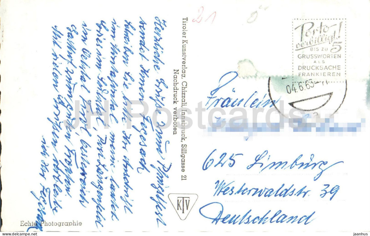 Uderns - Zillertal - Dorfpanorama - Tal - Alpenlandschaft - Berge - Alpen - 8538 - 1963 - Österreich - gebraucht
