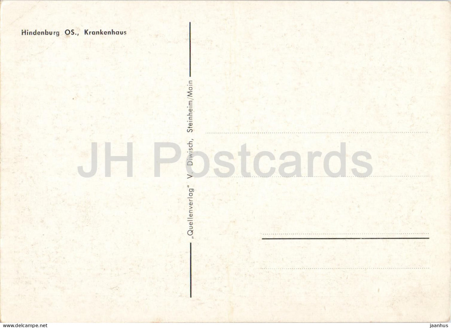 Hindenburg OS. - Zabrze - Krankenhaus - Hospital - Schlesien - Silesia - old postcard - Poland - unused