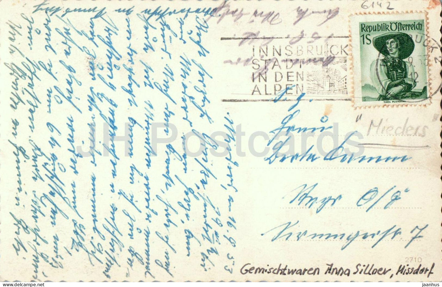 Innsbruck - Mieders - Gemischtwaren - photo - old postcard - 1953 - Austria - used