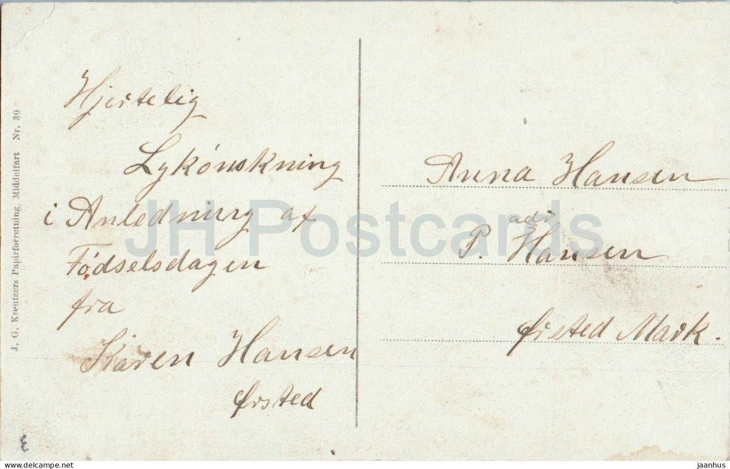 Middelfart - Hindsgavl - Old Manor House - castle - 4652 - old postcard - Denmark - used