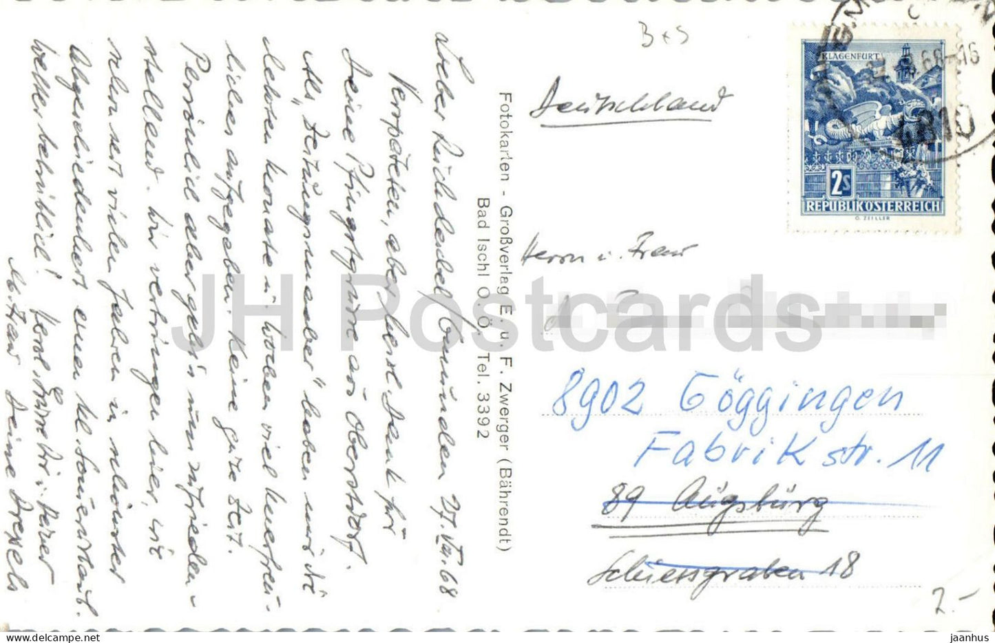 Gmunden - Schloss Orth und Traunstein - lake - sailing boat - castle - mountains - 35 - 1968 - Austria - used