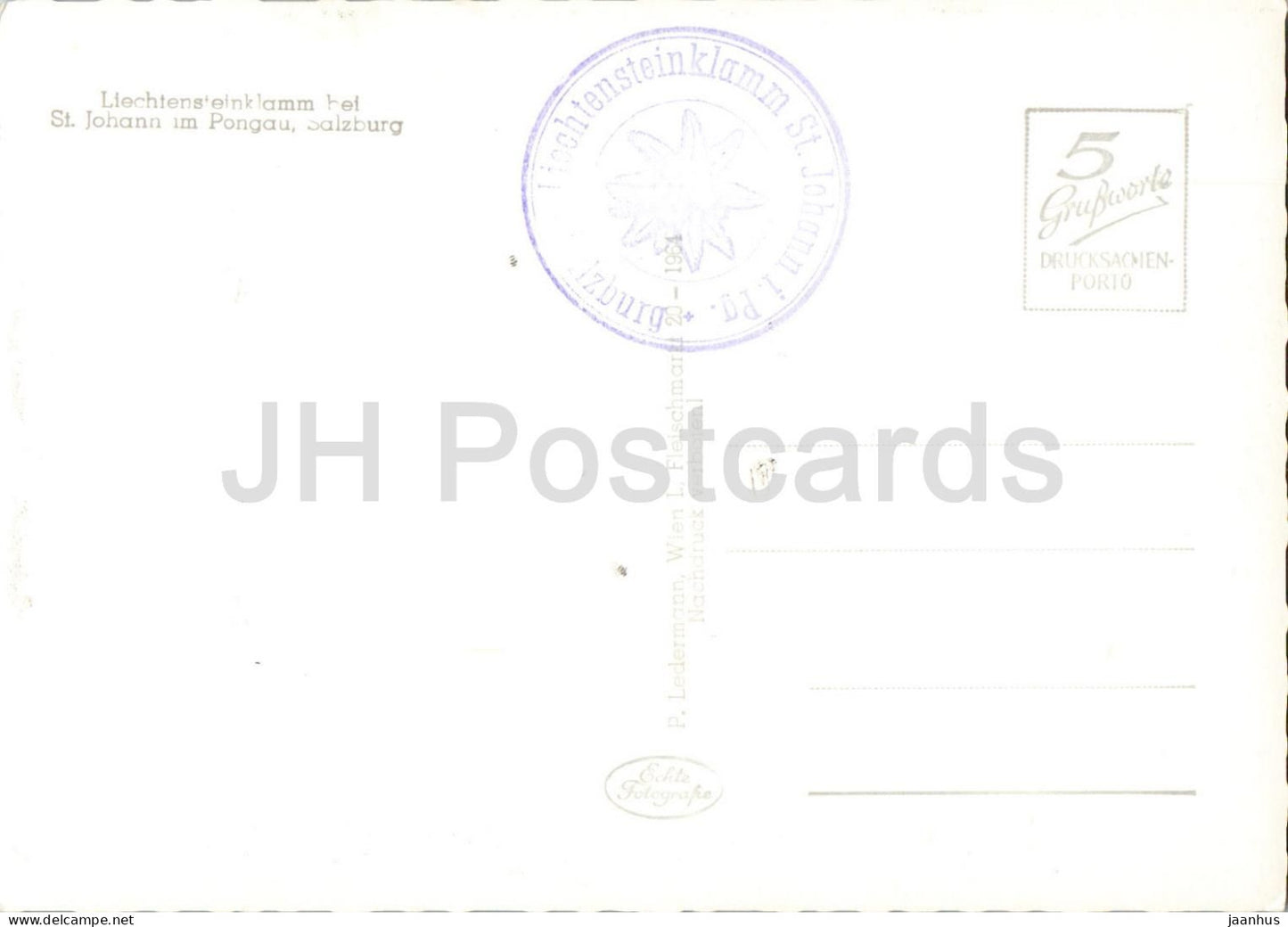 Liechtensteinklamm bei St. Johann im Pongau - Salzburg - Klamm - Felsen - Natur - alte Postkarte - Österreich - unbenutzt
