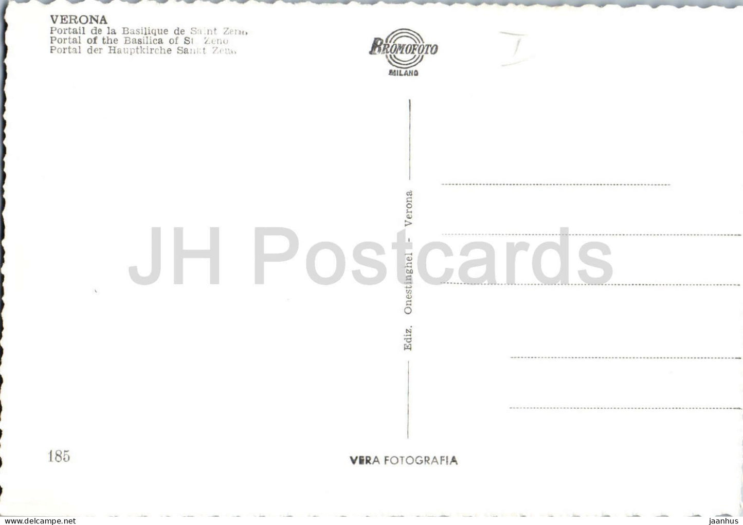 Verona - Basilica di S. Zeno - Portale in bronzo - particolare - Bronze portal - detail - old postcard - Italy - unused